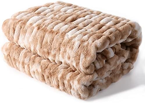 lifein Faux Fur Throw Blanket for Couch-Super Soft Fuzzy Plush Fur Blanket,Winter Cozy Fluffy Chunky Throw Blanket,Comfy Sherpa Throws&Blankets,Bed,Sofa,Chair,Home Decor (50 * 60'',Khaki)