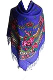 100% Viskose majo luju Damen Tuch Schal Halstuch Paisley Blumen Tracht Russisch Folklore Fransen Russia