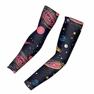 Cozeyat Universe Pattern UV Protection Cover for Outdoor Sports Protective Gear,2 Piece Arm Sleeves Unisex,Stretchable Compression Cool and Warm Cover,UPF 50