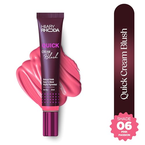 Image of Hilary Rhoda Quick Cream Blush | Pink | Long-Lasting & Buildable Liquid Blush | Highly Pigmented | Lightweight & Easy to Blend | For All Skin Types | (Pink Passion) - 20ml