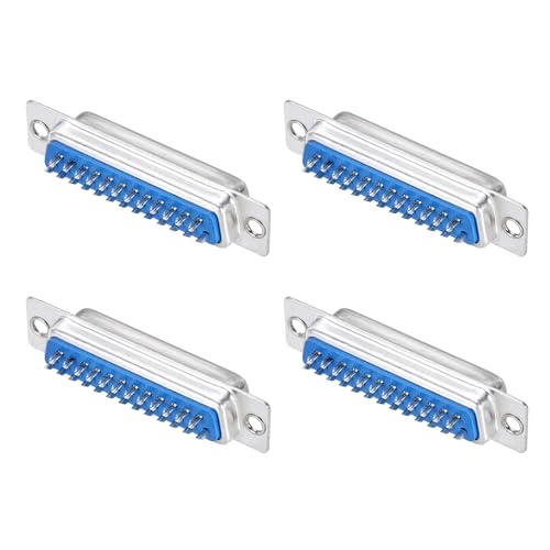 MECCANIXITY DB9 Solder Connectors,DB25 Solder Connectors Female Socket 25-pin 2-Row Female Serial Port Terminal Breakout for Mechanical Equipment CNC Computers Pack of 4