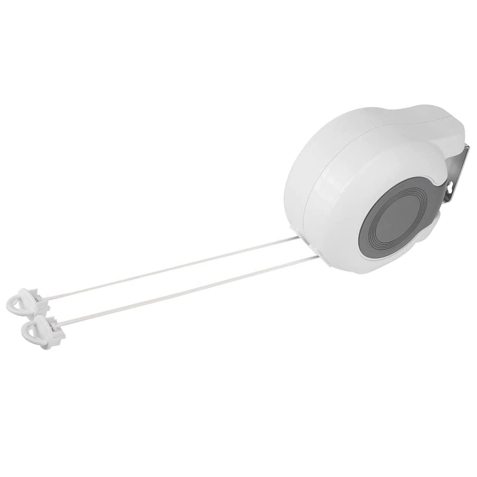 Greensen Einziehbare Wäscheausziehleine, Automatischem Rollsystem Wäscheleine Kit PVC Einziehbare Wäschetrocknerleine Wandmontierte Wäscheleine Outdoor und Indoor Duschwäscheleine 2X42 Füße, Weiß