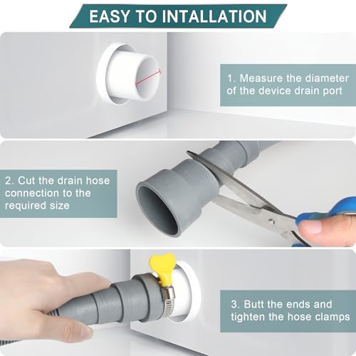 SDLDEER 3m Washing Machine Drain Hose, Universal Washing Machine Waste Pipe Kit with 1 Bracket 1 Connector and 4 Clamps, Dishwasher Waste Pipe Extension Washing Machine Hose Extension - Image 5