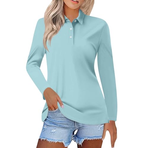 Grande taille chemise boutonnée décontractée bleu clair manches longues vêtement femme
