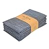 Urban Villa Kitchen Towels Premium Quality 100% Cotton Solid Kitchen Towels Set of 6 Ultra Soft Size 20X30 Inches Chambray Black/White Color Kitchen Towel Highly Absorbent Kitchen Towels