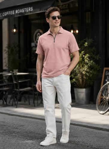 Image of Preneum Men's Polo T‑Shirt | Comfortable Rich Polycotton, Band Collar, Regular Fit | Stylish & Premium All Day Wear (Available in Plus Sizes)