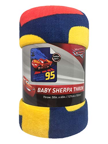 Jay Franco Disney Pixar Cars Lightning Mcqueen Sherpa Throw Blanket - Measures 50 X 60 Inches, Kids Bedding - Fade Resistant Super Soft #TOP2