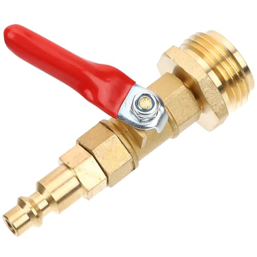 Image of iplusmile RV Winterize Blowout Adapter Kit with 1 /4 inch Quick Connect Plug and 3 /4 inch Garden Water Hose Threading, Easy Blow Out Water to Winterize Camper RV Boat Hose Water Lines