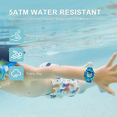 Image of GOLDEN HOUR Watches for Kids Digital Sport Waterproof Boys Girls Watch Outdoor 12 /24 H Alarm EL Backlight Stopwatch Military Child Wristwatch Ages 3-15