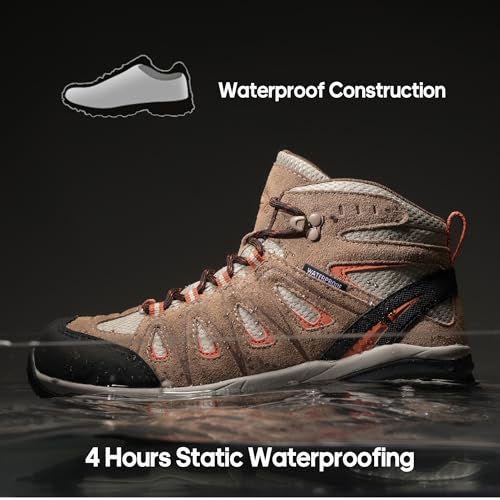 NORTIV 8 Women's Waterproof Hiking Boots Outdoor Trekking Camping Trail Hiking Boot Seeker,Size 7,Brown,Seeker