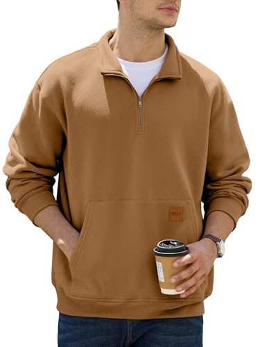Men's Fleece Quarter Zip Pullover Sweatshirt