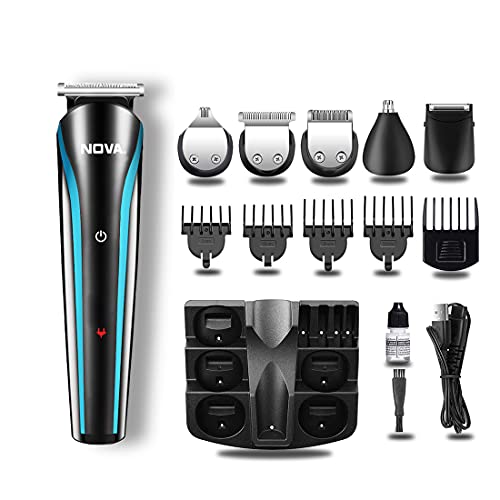 NOVA NG 1152 Cordless Rechargeable: 60 Minutes Runtime Multi Grooming Trimmer for Men (Blue) view 1