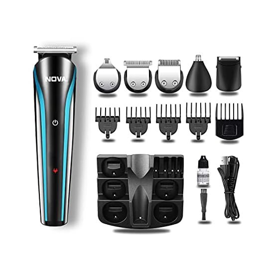 NOVA NG 1152 Cordless Rechargeable: 60 Minutes Runtime Multi Grooming Trimmer for Men ( Black or blue )