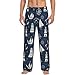 Nautical Sailor Pattern Print Pajama Pants for Men, Fashion Bottoms Sleep Lounge Pjs Pants with Pockets Black