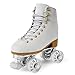Roller Skates for Women or Men with Height Adjustable Rubber Stoppers Retro Suede Quad Roller Skates for Outdoor and Indoor