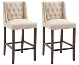 Lots De 2 Tabourets De Bar Cassandra I Revętement en Tissu Design I Chaise Haute De Bar av...