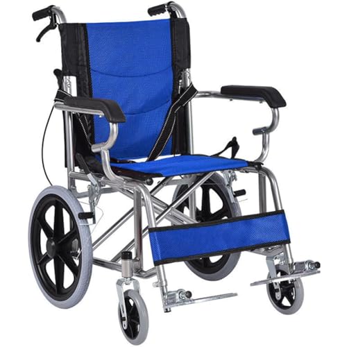Silla de ruedas ligera y plegable con freno de tambor, silla de ruedas estrecha para el hogar, respaldo plegable, silla de ruedas de viaje ligera para personas con discapacidad y personas mayores, c
