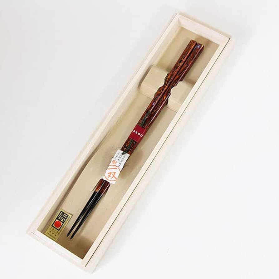 Amazon | 箸 古代若狭塗 龍炎 23.5cm 伝統工芸 漆塗り 螺鈿 1膳 お箸