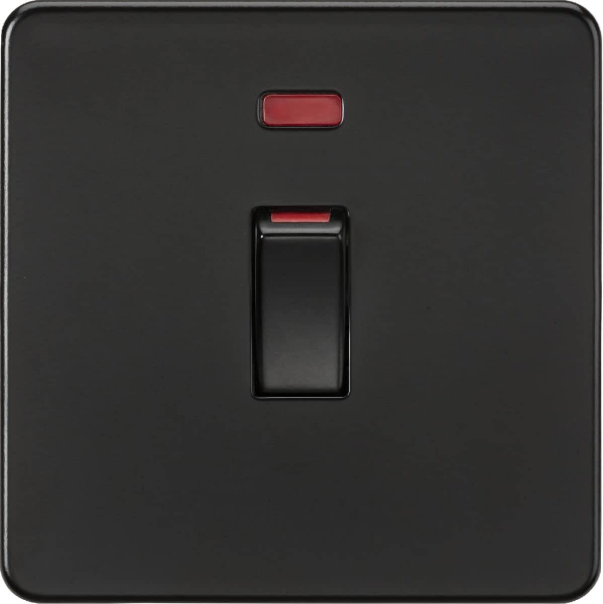Knightsbridge Black 45A 1G Dp Switch With Neon - Matt