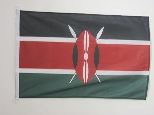 AZ FLAG, Kenya Flag, 3x5 Ft, For Outdoor, Kenyan Banner Knitted Polyester with Two Plastic Rings, Fade Resistant