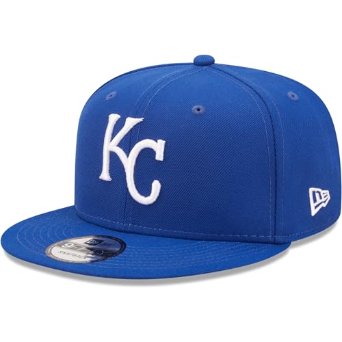 New Era Unisex-Adult MLB 9Fifty Team Color Primary Logo Adjustable Snapback Hat Cap One Size Fits All - Kansas City Royals Blue