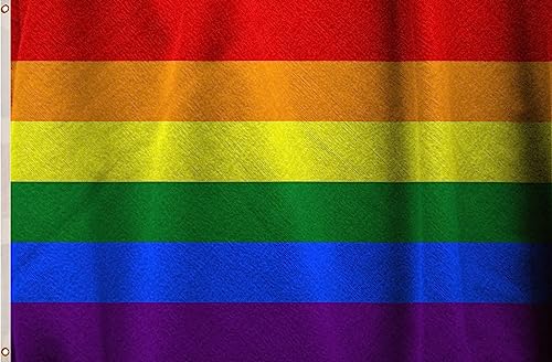 1 bandera grande del orgullo gay arcoíris de HYX de 5 x 3 pies (150 cm x 90 cm), banderas de orgullo LGBTQ+, perfecta para mostrar tu apoyo comunitario de orgullo, costura doble y ojales de metal