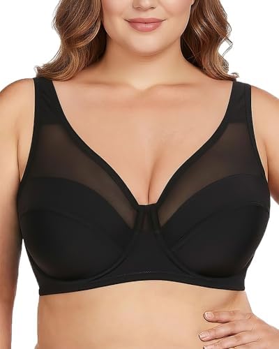 Minimizer Bra for Women Plus Size Underwire Full Coverage Lace Bra, Comfortable for Daily Wear