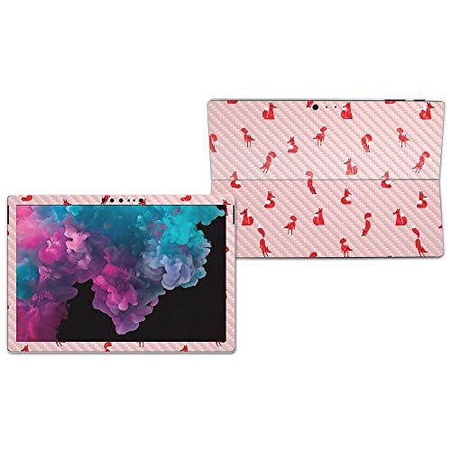 Image of MightySkins Carbon Fiber Skin for Microsoft Surface Pro 6 - Winter Fox Pattern | Protective, Durable Textured Carbon Fiber Finish | Easy to Apply, Remove, and Change Styles | Made in The USA