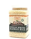 Pride Of India - Extra Long Indian Basmati Rice, Naturally Aged Aromatic Grain, 3.3 Pound (1.5 Kilo) Jar (2.2 Pound + 50% Extra Free = 3.3 Pounds Total)