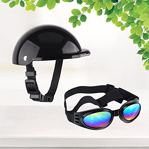 WXJ13 Pet Dog Helmet and Dog Goggles Set 5 Inch Dog Hat and Goggles Dog Sunglasses Dog Hard Hat Reflective Puppy Goggles… - Image 8