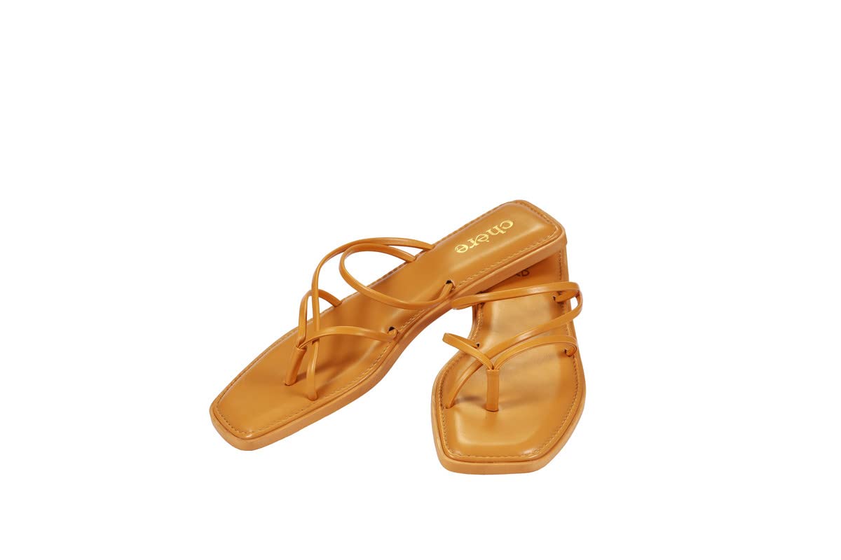 CHERE Women Yellow Uber Stylish Solid Strappy Open Toe Flats (B0B65NJXMY) Amazon Price History, Amazon Price Tracker