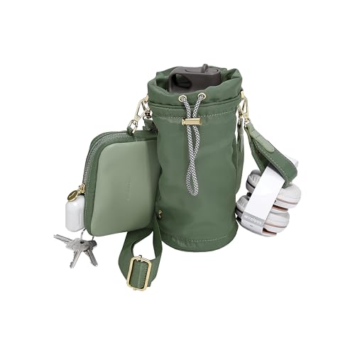 Bolsa de nailon reciclado para botellas Stackers verde: transporte cómodo