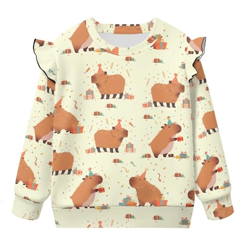 Sweatshirts for Girls 3-8Years Crewneck Long Sleeve Sweater Fall Spring Shirts Fleece Pullover Top Kids Toddler