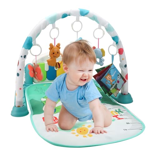 BOMPOW Baby Play Gym Mat, Play Activity Mat with Music and Lights, Piano Gym, Early Development Baby Gift for Babies Newborn Tummy Time Play Mat - Image 3
