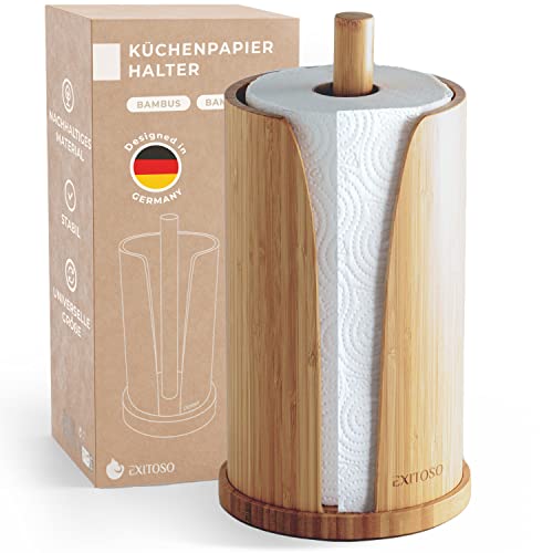 Exitoso Zewa Kitchen Roll Holder Bamboo - Kitchen Towel Holder - Kitchen Roll Holder - Standing Kitchen Roll Holder - Kitchen Roll Holder - Kitchen Ro