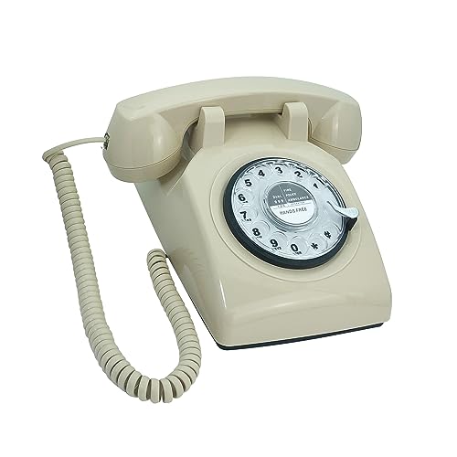 TelPal Telephone Landline Phones for Home, Retro Old Fashion House Phone, Corded Hands Free Home Phone with Rotary Dial Keypad, Office/Hotel/Old Shcool Telephone