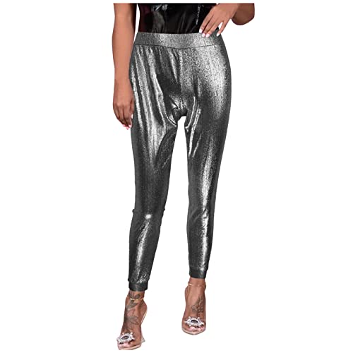 Tapis Yoga Blanc Tenues pantalons Leggings décontractés Slim Yoga femmes Leggings pour vacances Bling paillettes brillant Sequin Sequin jambe Yoga pantalon Ensemble Tailleur Chic