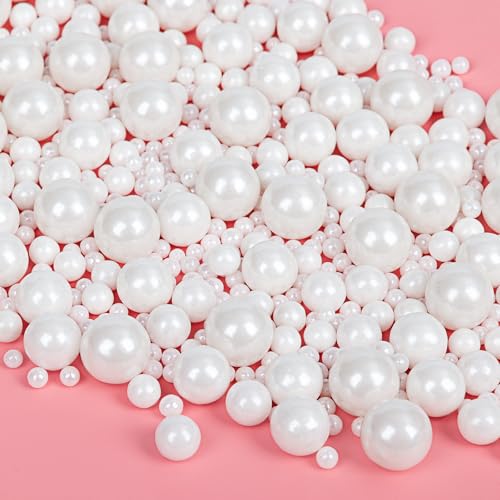 Image of Edible White Pearl Sprinkles for Cake Decorating,130g /4.58oz,Edible Pearls Sugar Sprinkle Mix Size,Baking Candy Decorations,Cupcake Toppers,Cookie Donuts Ice Cream Dessert Decorating,Wedding Birthday Party