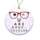 MEDROC Optometry Christmas Ornament 2025 - Printed 2 Sides, Ceramic 3', Eye Care Appreciation Gifts for Optometrist, Thank You Gift for Ophthalmologist Orthoptist Ophthalmic Optician Vision Therapist
