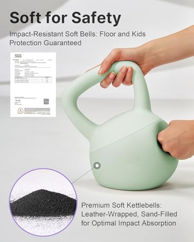 Image of Soft Kettlebells with Cushioned Impact-Resistant Base and Anti-Slip, Wide-Grip Handle for Home Workouts, Weightlifting, and Full Body Strength Training (Mint Green (2kgs))