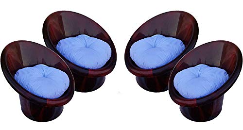 Image of Tub Chairs /ARM Chairs /Chairs for Home, Living Room /Indoor and Outdoor Chairs with Complimentary Cushions Set of 04 (Rosewood)