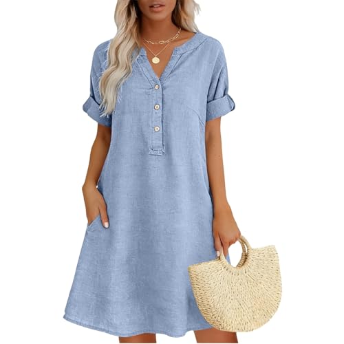 Summer Dress for Women Cotton Linen Spring 2026 Boho Italian Flowy Bohemian Long...