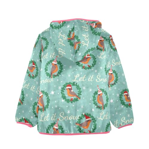 OTVEE Christmas Bird Let It Snow Kids Hoodie Jacket Fall Spring Full Zip Warm Outwear Coat2