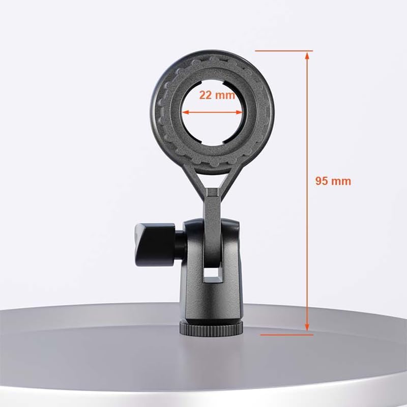 Miniatura 2 de Paquete de 2 soportes de clip de micrófono de condensador con soporte de micrófono de condensador de montaje de rosca de 78 pulgadas, adaptador para