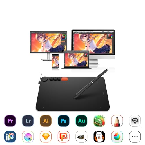 Image of VEIKK Voila L Graphics Pen Tablet 10x6 Inch Drawing Tablet with 4 Customized Keyboard Keys, with P05 Battery-Free Pen, Compatible with Windows /Mac /Linux /Android OS