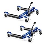 TUFFIOM Car Wheel Dolly Jack Set of 2, Hydraulic 1500-lbs Car Skates, 12'' Wheel Vehicle Positioning Jack, Heavy Duty Rollers for Tire Auto Repair Moving, Blue