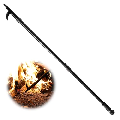 BsBsBest Fire Poker for Fire Pit, 46 Inch Extra Long Portable Campfire Poker for Fireplace, Camping, Wood Stove, Outdoor and Indoor Use, Rust Resistant Stainless Steel Black Finish by BsBsBest - Used condition - US$10.59
