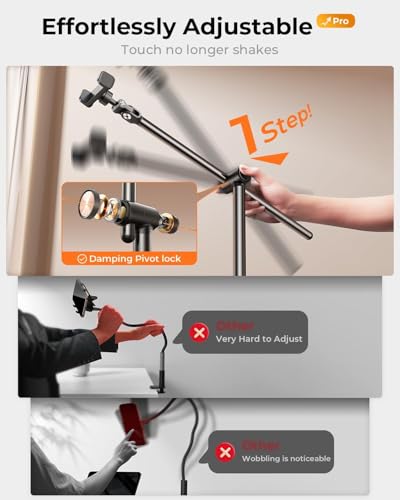 Image of DIMONCOAT [Height-Adjustable & 360 Rotation Tablet Floor Stand Stable Base | Aluminum Alloy iPad Stand Floor Holder for iPad Mini Air Pro 12.9 /9.7, Monitor, Kindle, iPhone 16, Cell Phones (4.7 inch-15.6 inch)