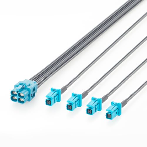 H-mtd kabel 4-w-1 na MATEnet Z Code kabel, Fakra Automotive Ethernet kabel do transmisji danych, 100 omów kabel połączeniowy High-Speed, 0,5 m, do sieci samochodowych, ECU i ADAS