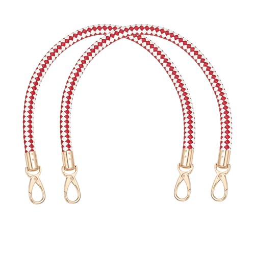 Sangle de sac tressée PATIKIL : réparez vos anses usées avec ce lot rouge et blanc de 40 cm